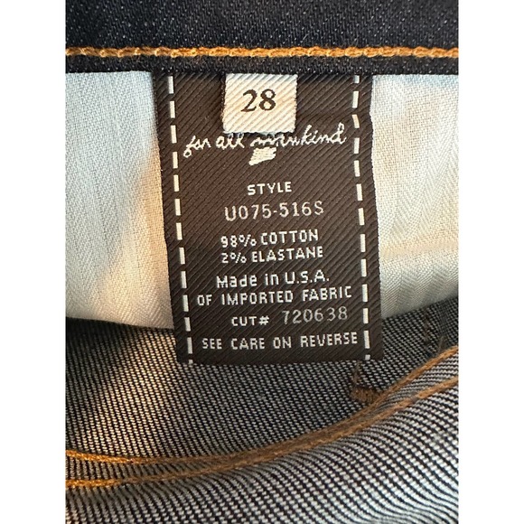 7 for all mankind blue dark wash bootcut women jeans size 28 - Picture 8 of 10